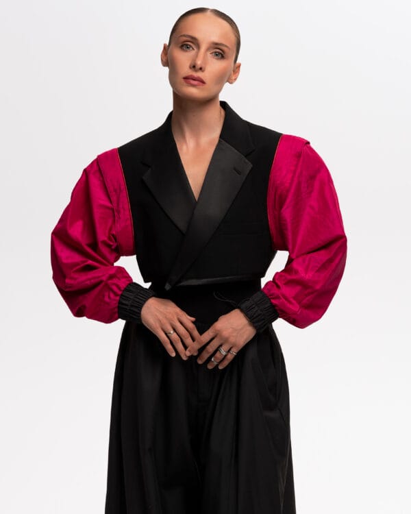 Cropped blazer PINK FOIL